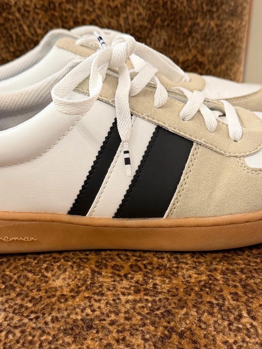 Ben Sherman White, Black & Tan Low-Top Sneakers